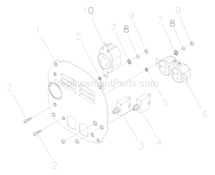 Page B Diagram and Parts List for 1653-3  Briggs and Stratton Generator